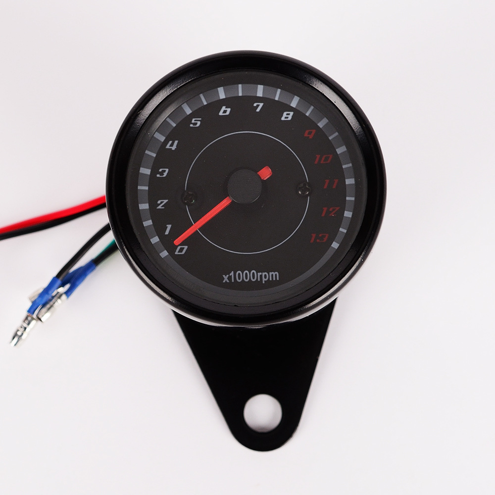 MRLESS Universal Motorcycle Tachometer Gauge with LED Backlight for Single-Cylinder Engines 13000 High RPM Speedometer for Modified Motorbikes
